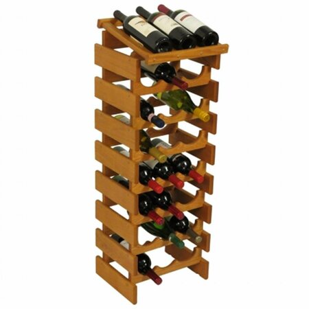 RAZOREDGE 24 Bottle Dakota Wine Rack with Display Top - Medium Oak RA3959221